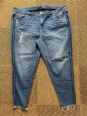 Lane Bryant Size 24 Distressed Skinny Jeans Plus Size
